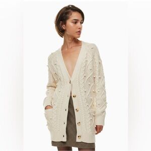 Aritzia Wilfred Alps Pom Pom Cardigan (read * in description)